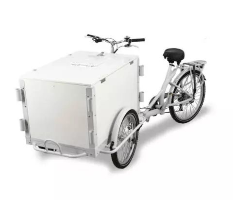 Nella Tricycle White Ice Cream Bike with Wooden Box - 46660