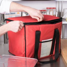 Choice Insulated Delivery Bag, Soft-Sided Sandwich / Take-Out Hot / Cold  Delivery Bag, Red Nylon, 15 x 12 x 12